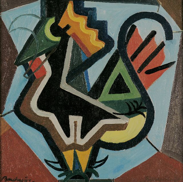 Jaap Bouhuijs | Rooster, Öl auf Leinwand, 30,1 x 30,2 cm, signed l.l. und dated '46 on the reverse