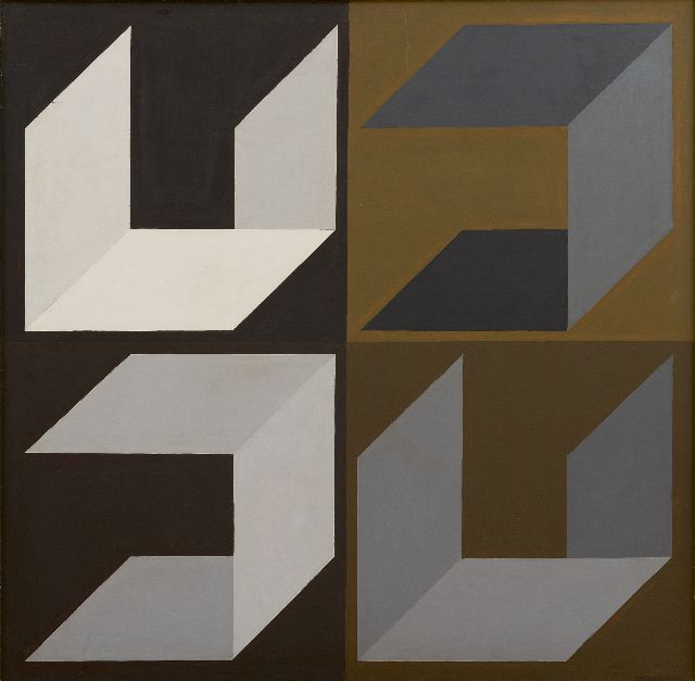 Theo Stiphout | Komposition III, Öl auf Malereifaser, 59,5 x 59,6 cm, Unterzeichnet r.u. und datiert '74