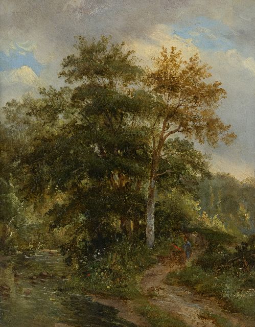 Pieter Caspar Christ | Der Waldbach, Öl auf Holz, 23,7 x 18,9 cm