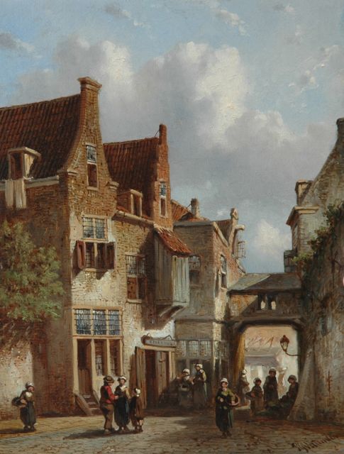 Petrus Gerardus Vertin | A village street in summer, Öl auf Holz, 22,1 x 16,9 cm, signed l.r. und dated '61