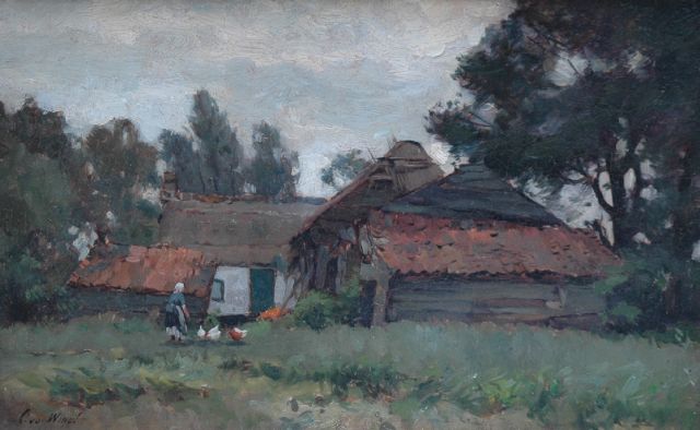 Chris van der Windt | A summer landscape near Nootdorp, Öl auf Papier Malereifaser, 28,0 x 43,8 cm, signed l.l.