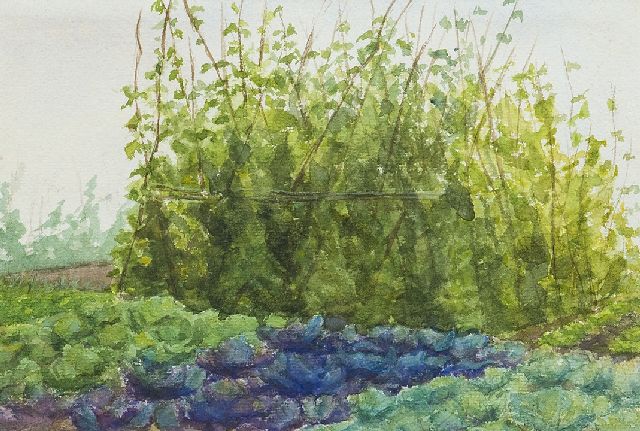 Fritzlin M.C.L.  | Gemüsegarten, Aquarell auf Papier 18,7 x 27,6 cm, datiert '97 im Verso