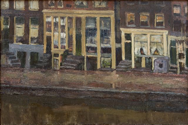Louise Fritzlin | Alte Häuser am Appelmarkt, Amsterdam, Öl auf Leinwand, 40,6 x 60,5 cm, zu datieren um 1890-1895