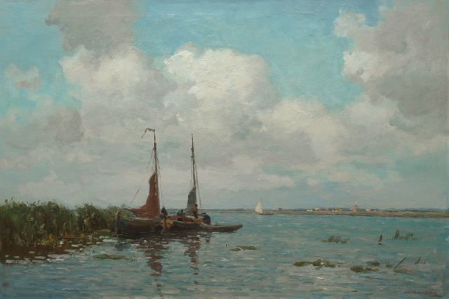 Bernard van Beek | Seen in Kortenhoef, Öl auf Leinwand, 70,5 x 105,3 cm, signed l.r.