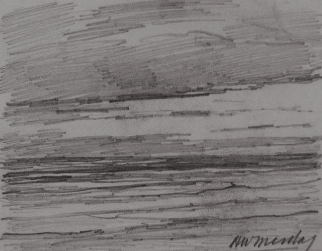 Hendrik Willem Mesdag | Sea and clouds, Bleistift auf Papier, 8,7 x 11,2 cm, signed l.r.