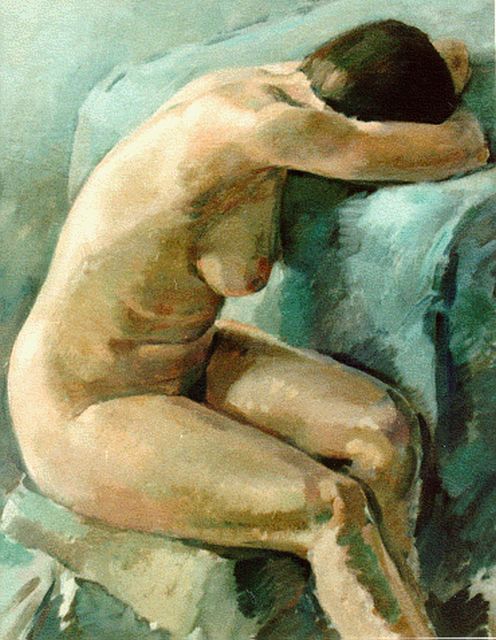 Aart van Dalen | A female nude, Öl auf Leinwand, 99,5 x 80,0 cm