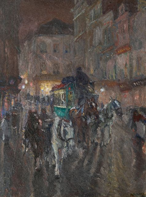 Maurits Niekerk | Omnibus bei Abend, Öl auf Leinwand, 115,5 x 85,3 cm, Unterzeichnet r.u. und datiert 1919