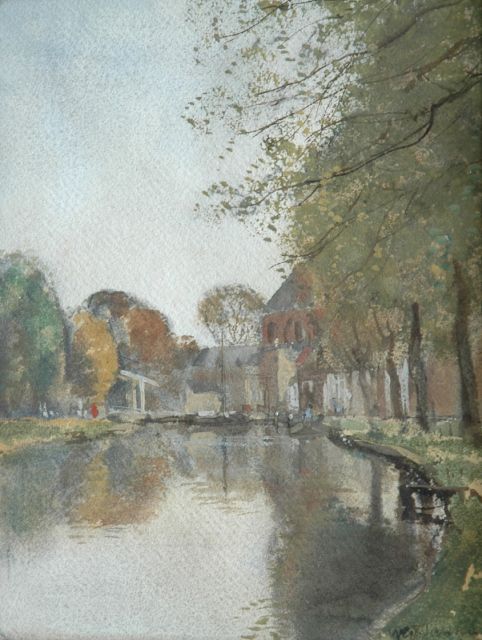 Willem George Frederik Jansen | A canal with a drawbridge, Aquarell auf Papier, 29,1 x 22,8 cm, signed l.r.
