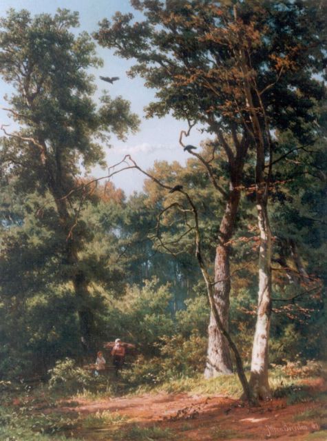 Jan Willem van Borselen | Gathering wood, Öl auf Holz, 38,7 x 29,9 cm, signed l.r. und dated '66