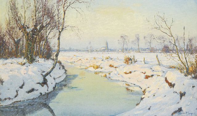 Meijer J.  | A sunny winter's day, Blaricum, Öl auf Leinwand 61,4 x 101,1 cm, signed l.r.