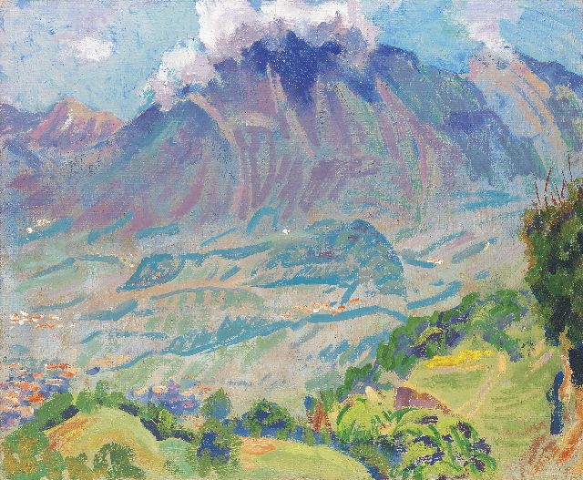 Jan Altink | Mountain landscape in the Haut Savoie, Öl auf Jute, 50,3 x 60,4 cm