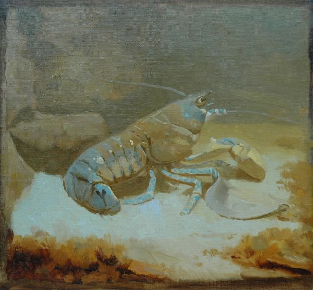 Dijsselhof G.W.  | Lobster, Öl auf Leinwand auf Holz 25,0 x 27,4 cm
