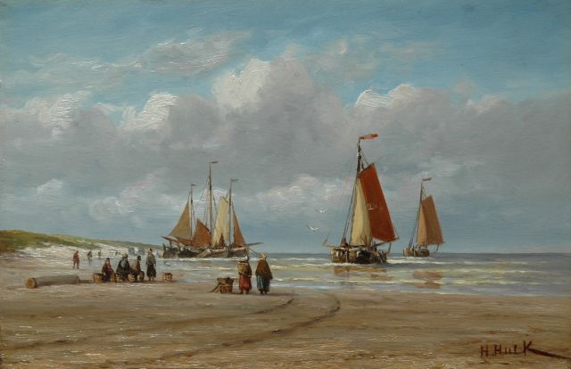 Hulk H.  | Return of the fishing fleet, Öl auf Holz 17,8 x 27,0 cm, signed l.r.