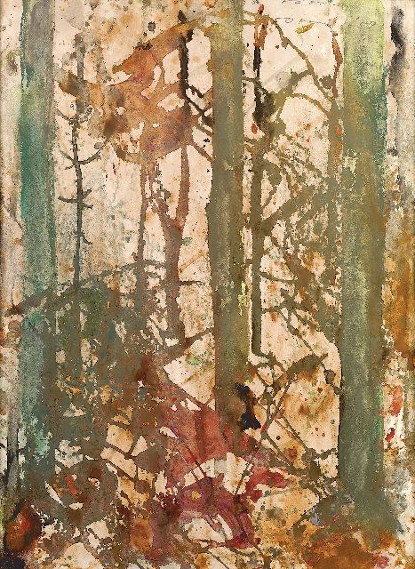 Jan Jordens | Tannen, Aquarell auf Papier, 64,2 x 47,6 cm, Unterzeichnet r.o.(zweimal) und datiert '58
