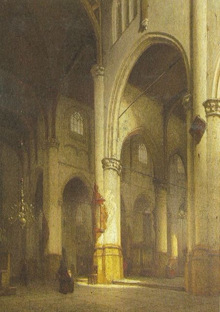 Jan Jakob Schenkel | The Groote kerk, Rotterdam, Öl auf Holz, 62,5 x 48,0 cm, signed l.l.