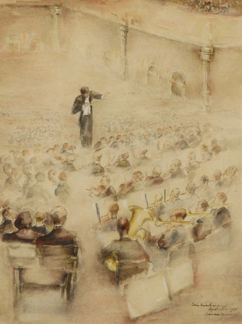 Elie Neuburger | In the concert hall, Amsterdam, Aquarell auf Papier, 40,0 x 30,0 cm, signed l.r. und dated September 1941