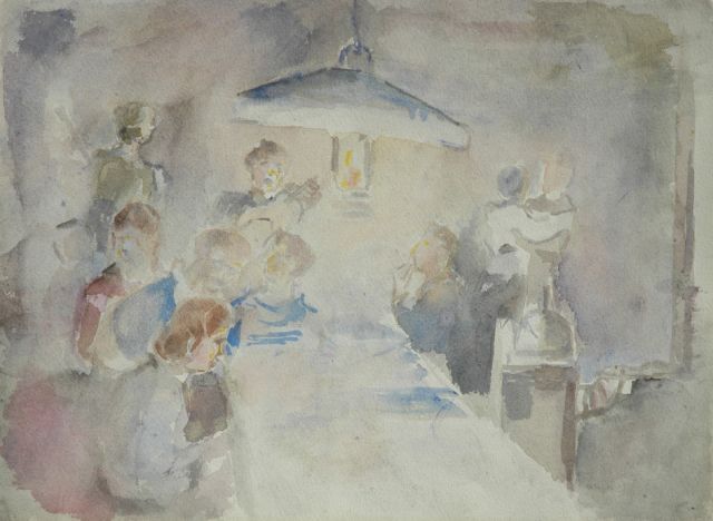 Elie Neuburger | A party, Feder und  Aquarell auf Papier, 27,5 x 37,0 cm