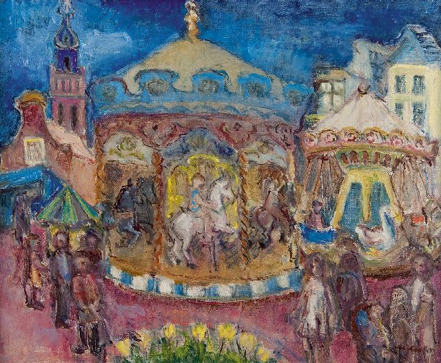Albert Loots | Karussell, Öl auf Leinwand, 54,0 x 65,1 cm, Unterzeichnet r.u. und Im Verso datiert 'Cagnes sur Mer November 1932'
