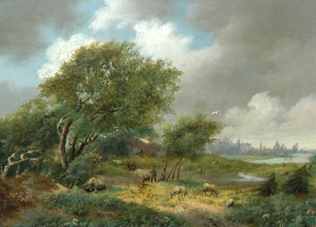 Hendrik Pieter Koekkoek | Aufkommender Sturm, Öl auf Holz, 14,7 x 20,6 cm, Unterzeichnet l.u. mit Initialen und datiert 1860