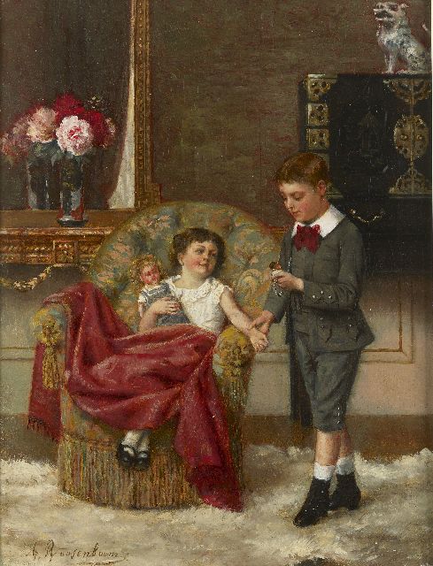 Albert Roosenboom | The young doctor, Öl auf Leinwand, 34,0 x 25,7 cm, signed l.l. und dated 1887 on the reverse