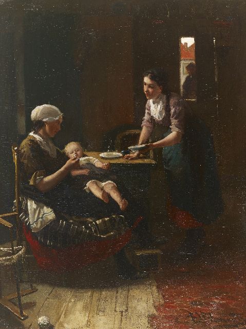 Bernard Blommers | Das letzte Häppchen, Öl auf Leinwand, 59,0 x 45,3 cm, Unterzeichnet r.u. und zu datieren 1870-1875