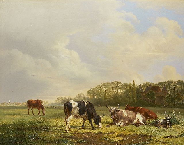 Os P.G. van | Cattle at pasture, Öl auf Leinwand 69,7 x 88,0 cm, signed r.o.c. und dated 1834