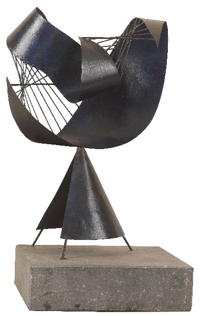 Ittmann H.  | Untitled, Metall, blau und schwarz bemalt 52,0 x 37,5 cm, executed ca. 1950