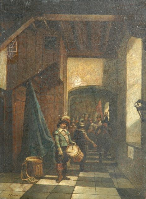 Scheeres H.J.  | Beating the retreat, Öl auf Holz 36,4 x 27,3 cm, signed l.l.