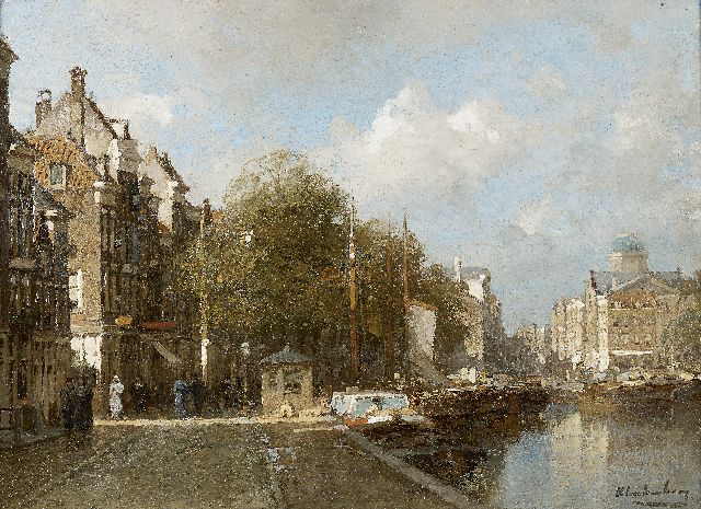 Karel Klinkenberg | A view of the Steigersgracht, Rotterdam, Öl auf Tafel, 23,9 x 32,1 cm, signed l.r.