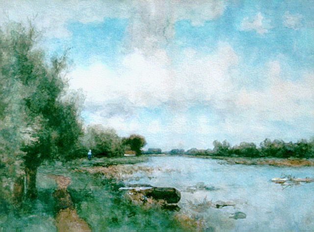 Victor Bauffe | A river landscape, Aquarell auf Papier, 45,0 x 61,5 cm, signed l.l.