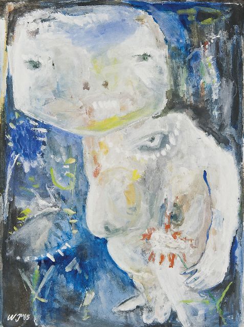 Piersma W.  | La jardinière (die Gärtnerin), Gouache auf Papier 45,5 x 34,7 cm, Unterzeichnet l.u. mit Initialen und datiert '65