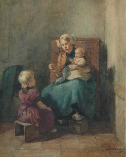 Hendrik Valkenburg | Die junge Mutter, Aquarell auf Papier, 50,9 x 41,7 cm, Unterzeichnet r.u.