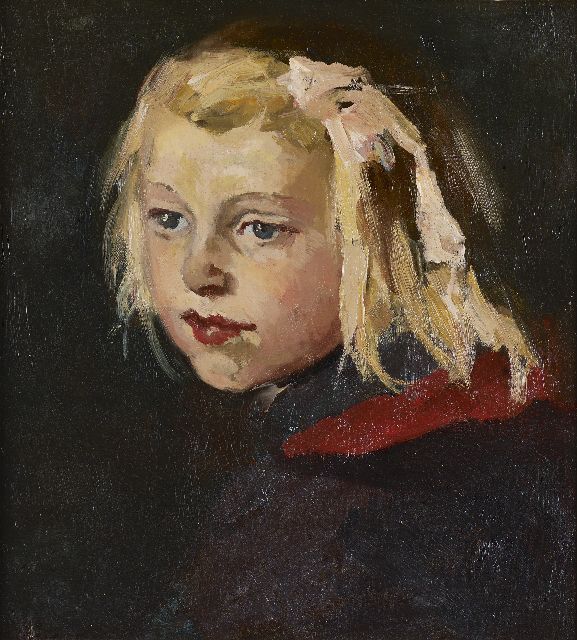 Coba Ritsema | Portrait of a young girl (Leentje van Bueren), Öl auf Leinwand, 40,0 x 36,3 cm, signed l.l.