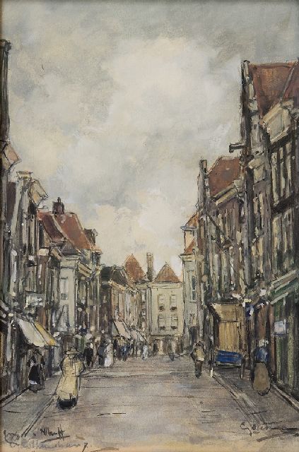 Herman Heuff | Die Gasthuisstraat, Gorinchem, Aquarell und Gouache auf Papier, 20,5 x 14,0 cm, Unterzeichnet l.u.