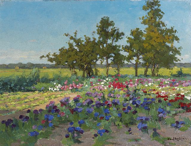 Bodifée J.P.P.  | A field of flowers, Öl auf Leinwand  auf Holzfaser 25,5 x 33,2 cm, signed l.r.