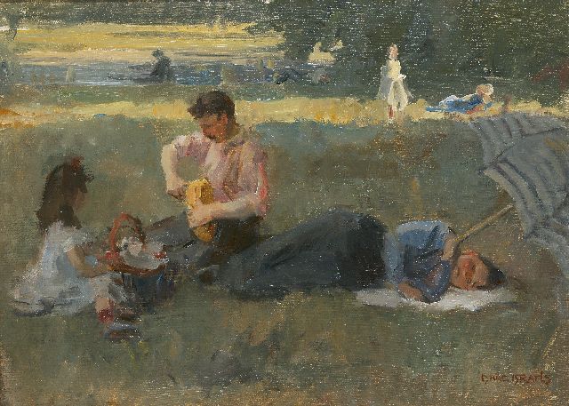 Isaac Israels | Picnic in the Bois de Boulogne, Paris, Öl auf Leinwand, 43,5 x 60,0 cm, signed l.r. und painted circa 1905