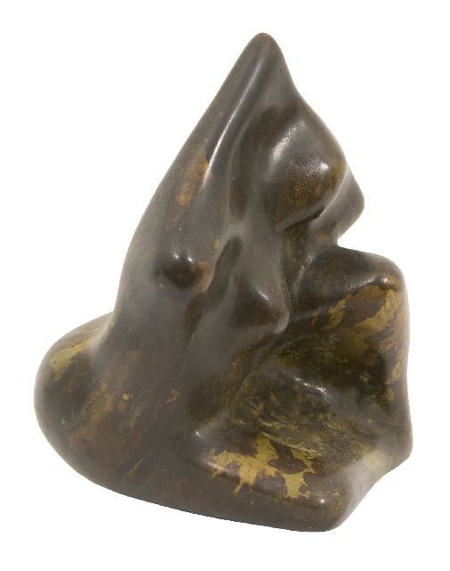 Bakker W.F.  | Sitzende Nymphe, Bronze 21,9 x 18,5 cm, Unterzeichnet auf der Seite
