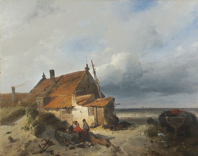 Rochussen Ch.  | Fisherman's cottage in the dunes, Öl auf Holz 48,0 x 60,5 cm, signed l.l. und dated '40