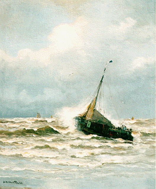 Morgenstjerne Munthe | A boat in the surf, Öl auf Leinwand, 75,6 x 63,5 cm, signed l.l. und dated '26