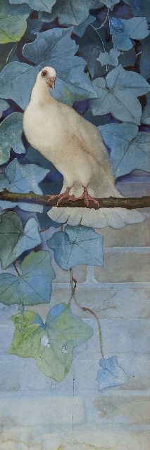 Beb Reith | Pigeon  (Daytime), Aquarell auf Papier, 66,0 x 23,0 cm, signed on the reverse