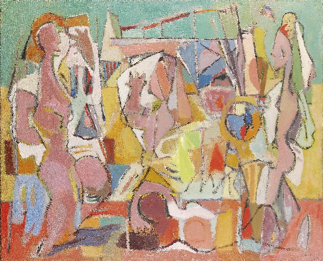 Geer van Velde | Composition: At the beach, Öl auf Leinwand, 81,7 x 99,3 cm, signed l.r. with initials und painted ca. 1940