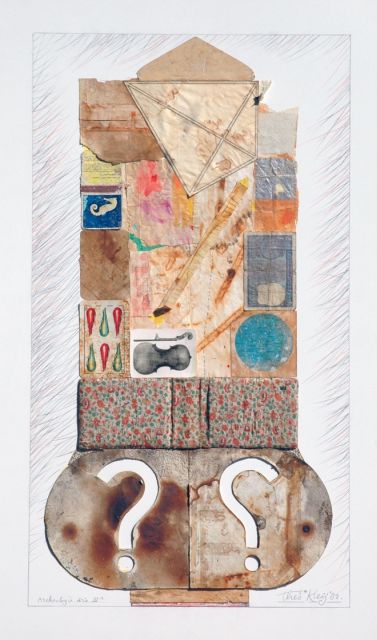 Theo Kleij | Archäologie drei III A, Collage auf Recipal, 80,0 x 50,0 cm, Unterzeichnet r.u. und datiert '82