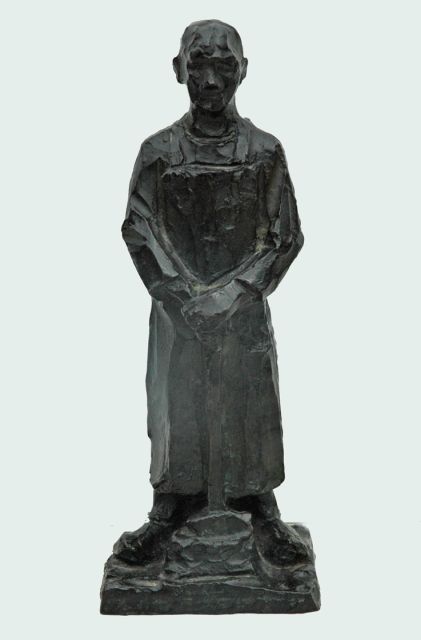 Zijl L.  | Stehender Schmiede, Bronze 25,0 x 10,0 cm, Unterzeichnet mit Initialen auf der Basis und zu datieren um 1914