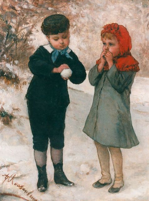 Albert Roosenboom | Winterfun, Öl auf Leinwand, 24,5 x 19,2 cm, signed l.l.