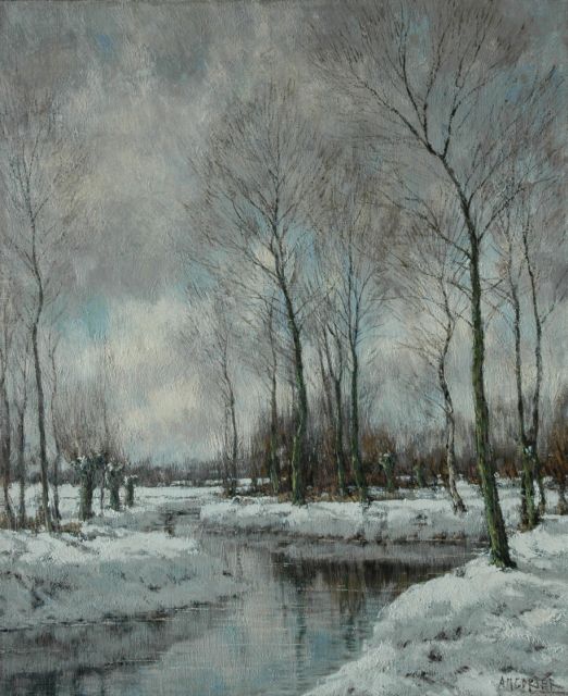Arnold Marc Gorter | The Vordense Beek in winter, Öl auf Leinwand, 56,5 x 46,4 cm, signed l.r.