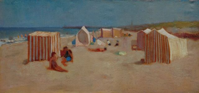Snijders Chr.P.  | Sunny beach, Öl auf Leinwand 24,3 x 50,2 cm