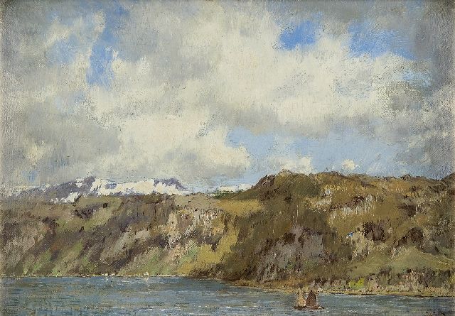 Arnold Marc Gorter | Segelboote in einem Fjord, Norwegen, Öl auf Leinwand, 25,0 x 35,0 cm, Unterzeichnet r.u. und zu datieren um 1922