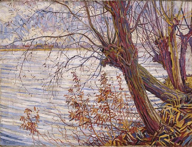 Herman Bieling | The Voorplas in Hillegersberg, Öl auf Jute, 67,3 x 88,7 cm, signed l.l. und painted in 1923