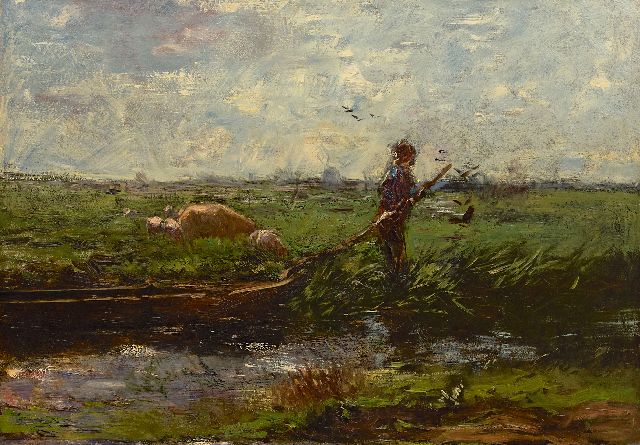 Willem Maris | Bauer mit Prahm, Öl auf Leinwand, 66,3 x 94,5 cm, zu datieren um 1906