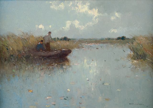 Aris Knikker | Fishermen, Öl auf Malereifaser, 24,5 x 35,1 cm, signed l.r.